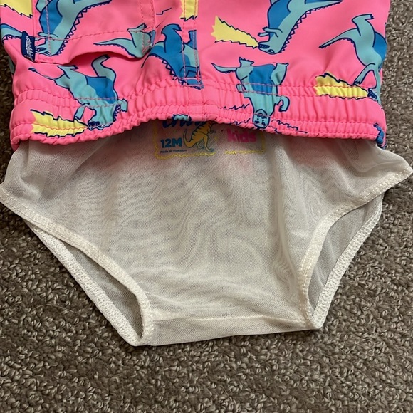 Chubbier Hot Pink Godzilla Baby Boy Swim Trunks Size 12 months - Picture 7 of 7
